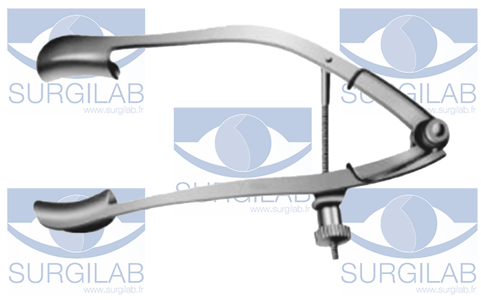 LANCASTER eye speculum, solid blades.
